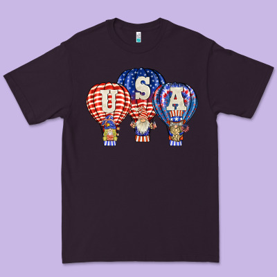 Usa Air Balloon Gnomies Premium Tee Designed By Barkaloodesign