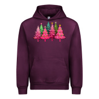 Mauve Wine christmas tress with lights Urban Hoodie - texasbilliewilder