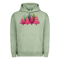 Pigment Oil Green christmas tress with lights Urban Hoodie - texasbilliewilder