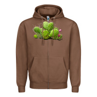 Chestnut desert prickly pear cactus Zipper Hoodie - LillyAllenDesigns