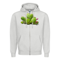 Dove Grey desert prickly pear cactus Zipper Hoodie - LillyAllenDesigns