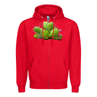 Red desert prickly pear cactus Zipper Hoodie - LillyAllenDesigns