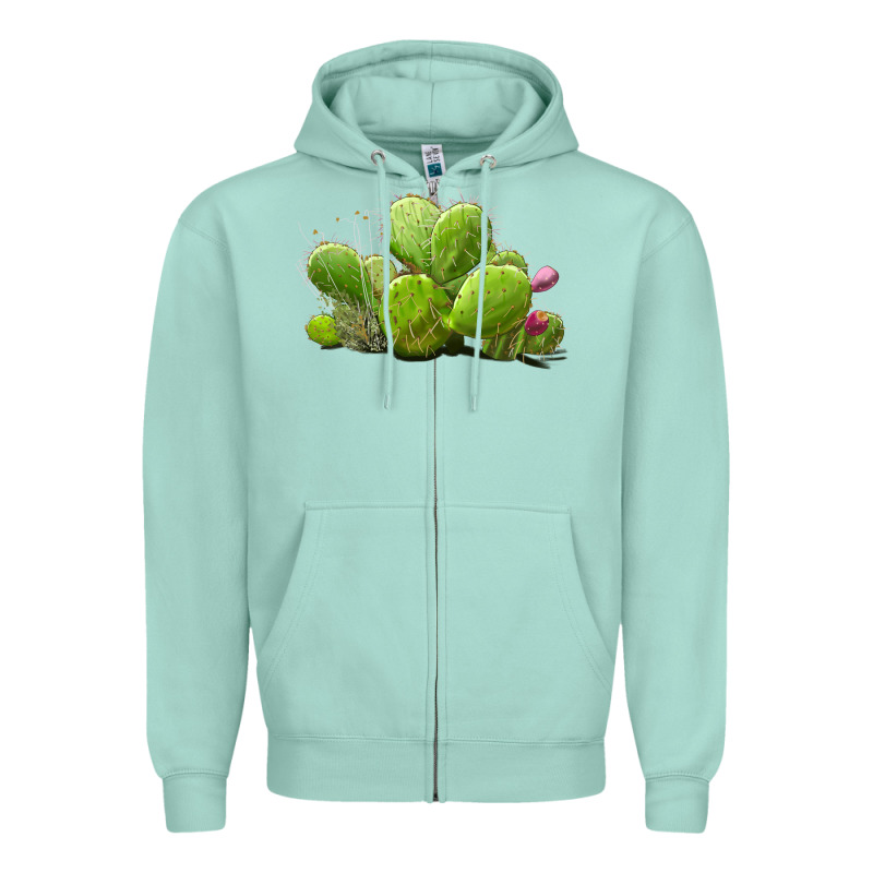 Desert Prickly Pear Cactus Zipper Hoodie by LillyAllenDesigns | Teevron