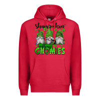 Cardinal shamrockin' with my gnomies st patrick's day Premium Hoodie - Jasminsmagicworld