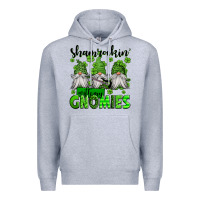Heather Grey shamrockin' with my gnomies st patrick's day Premium Hoodie - Jasminsmagicworld