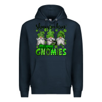 Navy shamrockin' with my gnomies st patrick's day Premium Hoodie - Jasminsmagicworld