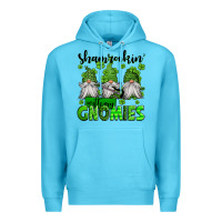 Ocean Blue shamrockin' with my gnomies st patrick's day Premium Hoodie - Jasminsmagicworld