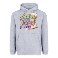 Heather Grey books are my happy place Heavyweight Hoodie - MaliasSmallBusiness