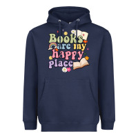 Navy books are my happy place Heavyweight Hoodie - MaliasSmallBusiness
