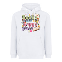 White books are my happy place Heavyweight Hoodie - MaliasSmallBusiness