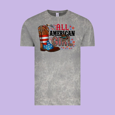 All American Girl Vintage Tee Designed By Racoondesign