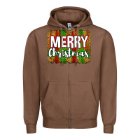 Chestnut merry christmas brushstroke Zipper Hoodie - Jasminsmagicworld
