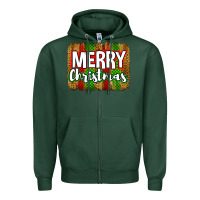 Sports Green merry christmas brushstroke Zipper Hoodie - Jasminsmagicworld
