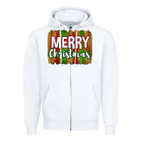White merry christmas brushstroke Zipper Hoodie - Jasminsmagicworld