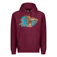 Burgundy gemstone wood leopard patch Premium Hoodie - AdoDesignShop