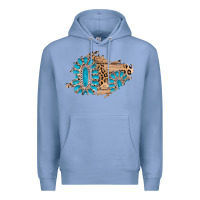 Colony Blue gemstone wood leopard patch Premium Hoodie - AdoDesignShop