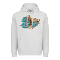 Dove Grey gemstone wood leopard patch Premium Hoodie - AdoDesignShop