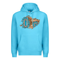 Ocean Blue gemstone wood leopard patch Premium Hoodie - AdoDesignShop