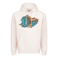 Pale Pink gemstone wood leopard patch Premium Hoodie - AdoDesignShop