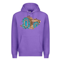 Purple gemstone wood leopard patch Premium Hoodie - AdoDesignShop