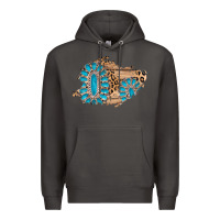 Smoke gemstone wood leopard patch Premium Hoodie - AdoDesignShop