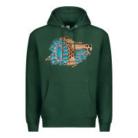 Sports Green gemstone wood leopard patch Premium Hoodie - AdoDesignShop