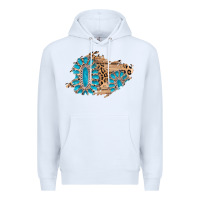 White gemstone wood leopard patch Premium Hoodie - AdoDesignShop