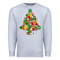 Heather Grey nurse christmas tree Premium Sweatshirt - MaliasSmallBusiness