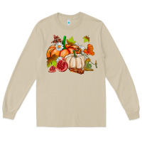 Mushroom pumpkins daisies and fall leaf's ado Long Sleeve Tee - AdoDesignShop