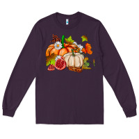 Plum pumpkins daisies and fall leaf's ado Long Sleeve Tee - AdoDesignShop