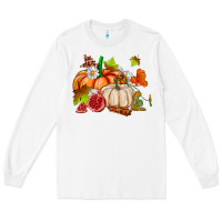 White pumpkins daisies and fall leaf's ado Long Sleeve Tee - AdoDesignShop