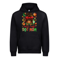 Black santas favorite dog mom afro messy bun Urban Hoodie - texasbilliewilder
