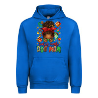 Cobalt santas favorite dog mom afro messy bun Urban Hoodie - texasbilliewilder