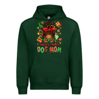 Forest Green santas favorite dog mom afro messy bun Urban Hoodie - texasbilliewilder