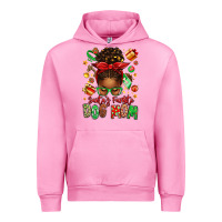 Fuchsia Pink santas favorite dog mom afro messy bun Urban Hoodie - texasbilliewilder