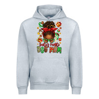 Heather Grey santas favorite dog mom afro messy bun Urban Hoodie - texasbilliewilder