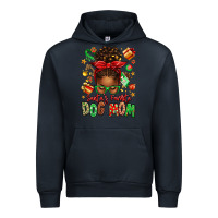 Navy santas favorite dog mom afro messy bun Urban Hoodie - texasbilliewilder