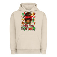 Pigment French Oak santas favorite dog mom afro messy bun Urban Hoodie - texasbilliewilder