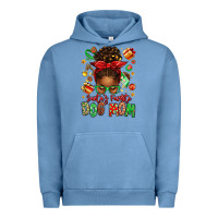 Pigment Pebble Blue santas favorite dog mom afro messy bun Urban Hoodie - texasbilliewilder