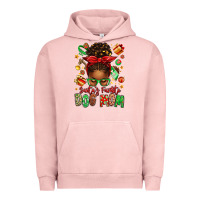 Pigment Salmon santas favorite dog mom afro messy bun Urban Hoodie - texasbilliewilder