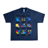 Navy god says i am autism Urban Heavy Tee - JahusDesignShop