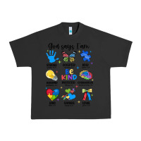 Pigment Black god says i am autism Urban Heavy Tee - JahusDesignShop