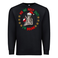 Black ho ho holly shit skeleton santa Premium Sweatshirt - MaliasSmallBusiness
