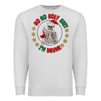 Dove Grey ho ho holly shit skeleton santa Premium Sweatshirt - MaliasSmallBusiness