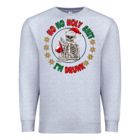 Heather Grey ho ho holly shit skeleton santa Premium Sweatshirt - MaliasSmallBusiness