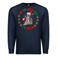 Navy ho ho holly shit skeleton santa Premium Sweatshirt - MaliasSmallBusiness