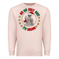 Pale Pink ho ho holly shit skeleton santa Premium Sweatshirt - MaliasSmallBusiness