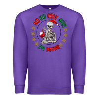 Purple ho ho holly shit skeleton santa Premium Sweatshirt - MaliasSmallBusiness