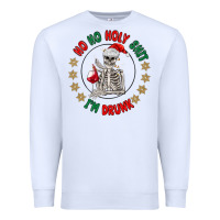 White ho ho holly shit skeleton santa Premium Sweatshirt - MaliasSmallBusiness
