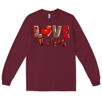 Burgundy love vibes Long Sleeve Tee - AdoDesignShop